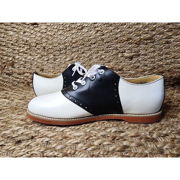 Kesco Classic White Black Lace-up Saddle Oxford Uniform Shoes Size 11.5 New! - Picture 8 of 11